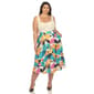 Plus Size White Mark Leaf Print Flared Midi Skirt - image 5