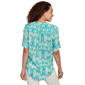 Womens Ruby Rd. Paradise Cove Ikat Button Tie Front Blouse - image 2