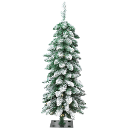 Northlight 3.5ft. Pre-Lit Pencil Flocked Alpine Christmas Tree