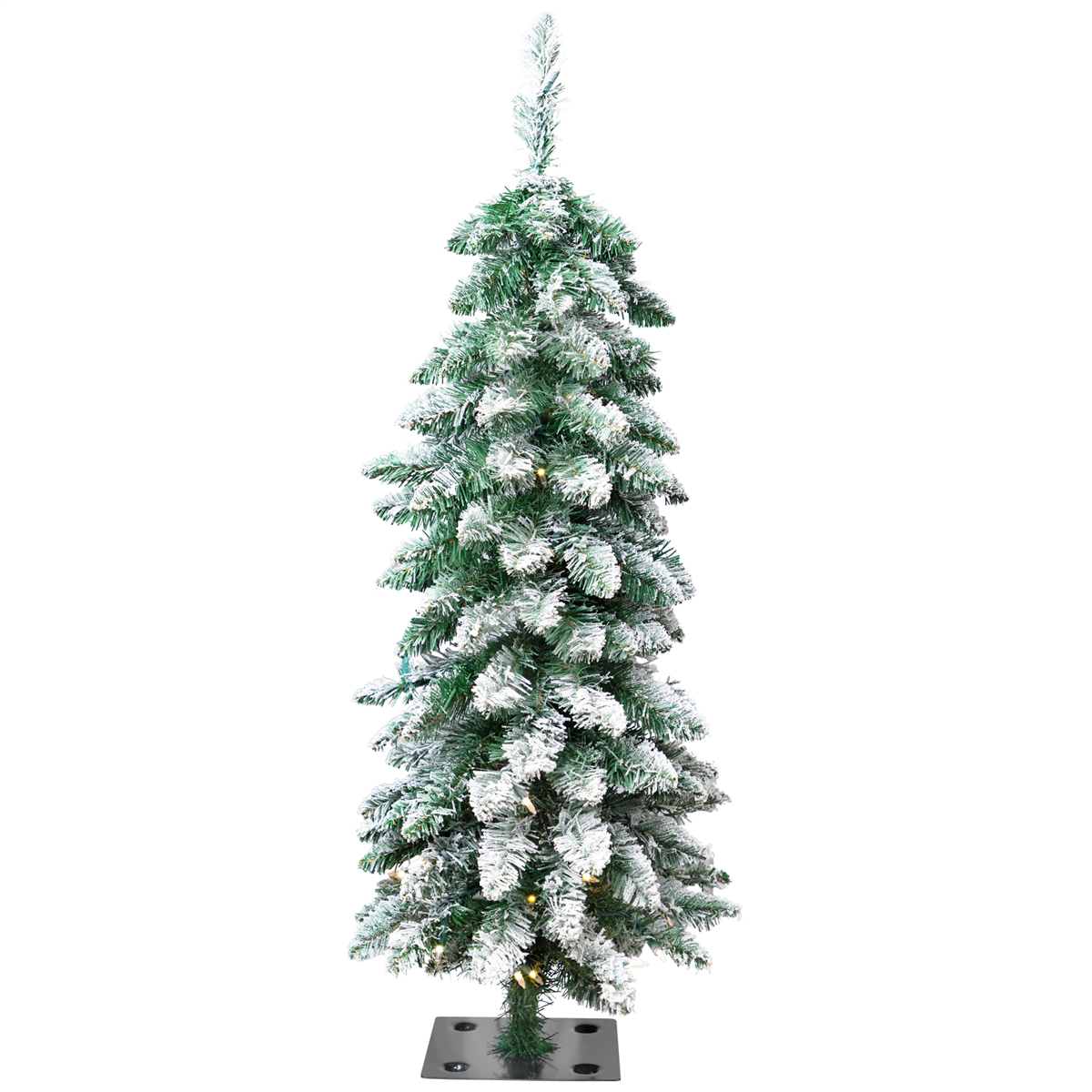 Northlight 3.5ft. Pre-Lit Pencil Flocked Alpine Christmas Tree