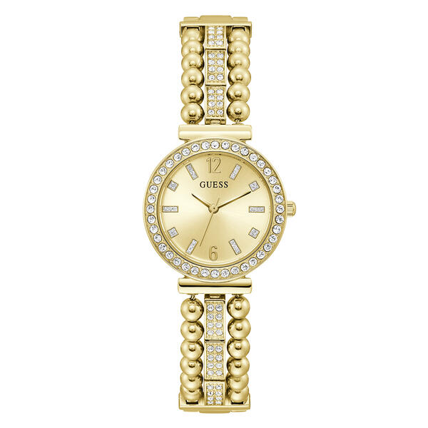 Womens Guess Gold-Tone Bracelet w/Crystal Bezel Watch-GW0401L2 - image 