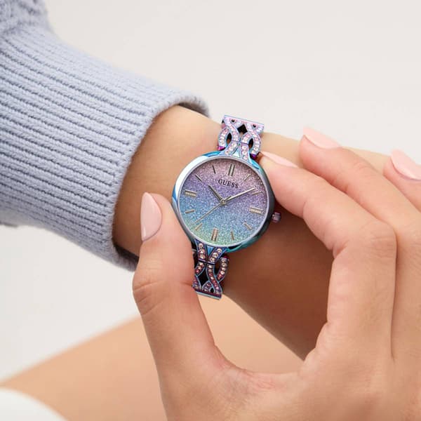 Womens Guess Watches® Blue Iridescent Analog Watch - GW0868L3