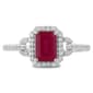 Gemstone Classics(tm) Silver Created Ruby White Sapphire Ring - image 1