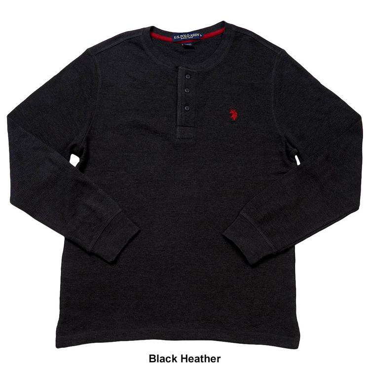 Mens U.S. Polo Assn.® Solid Thermal 3 Button Henley