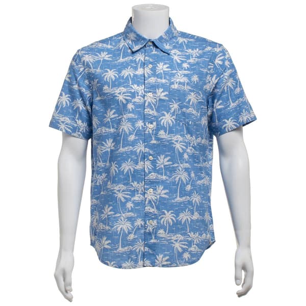 Mens Chaps Chambray Button Down Shirt - Blue Fog - image 
