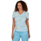 Plus Size Hearts of Palm Aqua Fresh Short Sleeve Abstract Blouse - image 3