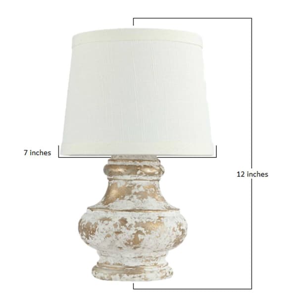 9th & Pike&#174; 12in. Gold and White Table Lamp