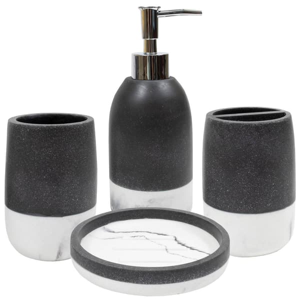 Sweet Home Collection Marbleized 4pc. Bath Accessory Set