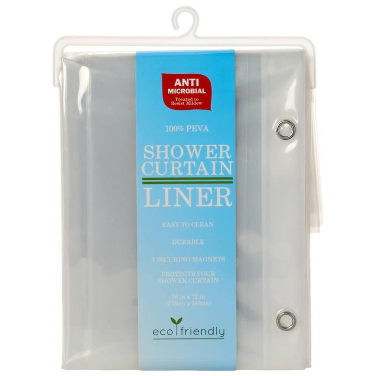 Peva Sli Antimicrobial Clear Shower Curtain Liner