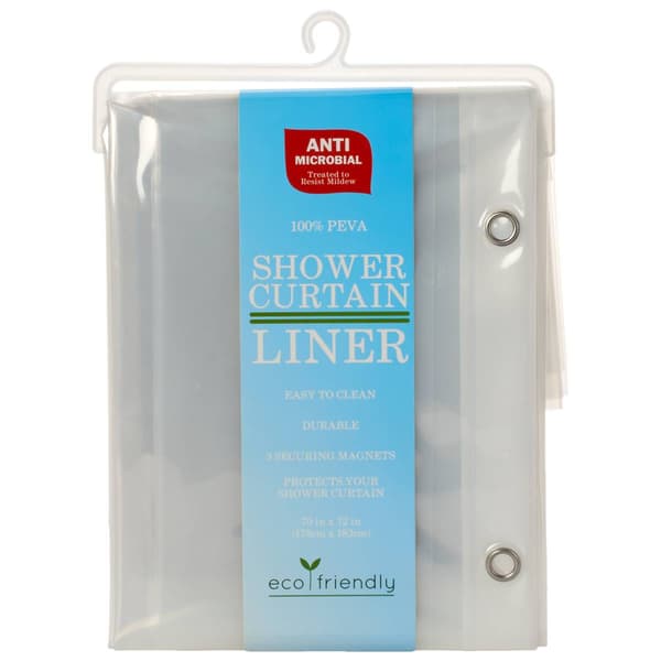 Peva Sli Antimicrobial Clear Shower Curtain Liner - image 