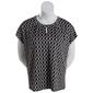 Womens Notations Short Sleeve Geo Grommet Neck Shell Blouse - image 1
