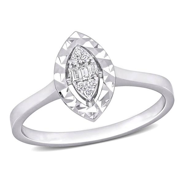 Sophia B 1/8ctw. Baguette Marquise Diamond Ring - image 