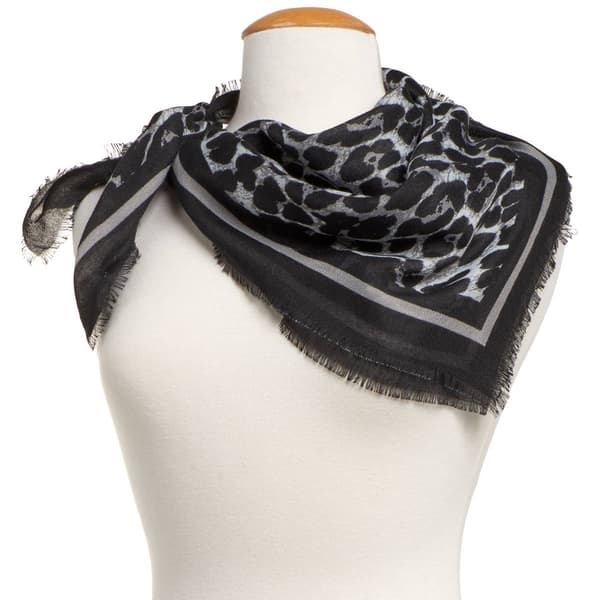 Womens Vince Camuto Leopard Challis Square Scarf - image 