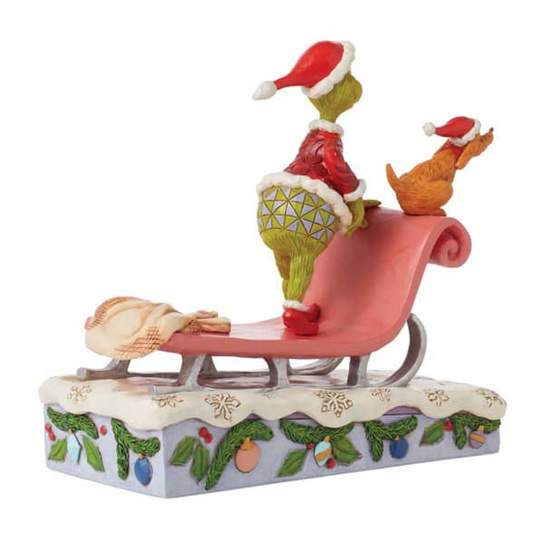 Jim Shore Grinch and Max on Sled Christmas Figurine