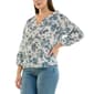 Womens Zac & Rachel 3/4 Puff Sleeve Floral Blouse - image 3