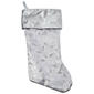 Glitter Satin Stocking with Holly Pattern & Velvet Cuff - image 1