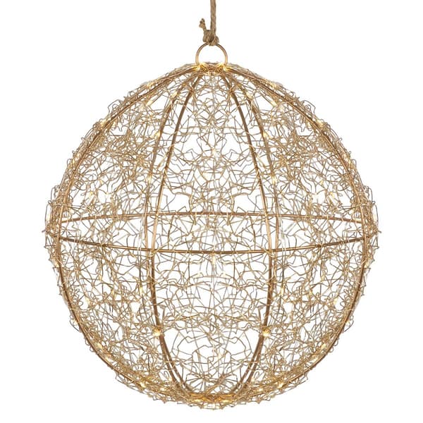 Northlight Seasonal 12in. Lighted Gold LED Wire Ball Decor