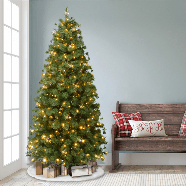 Puleo International 7.5ft. Pre-Lit Colorado Pine Christmas Tree