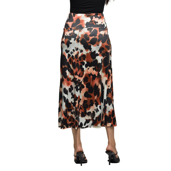 Womens 24/7 Comfort Apparel Animal Elastic Waist Maxi Skirt