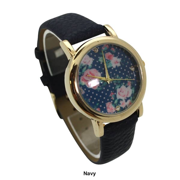 Womens Olivia Pratt&#8482; Solid Colors w/ Flower Details Watch -514265