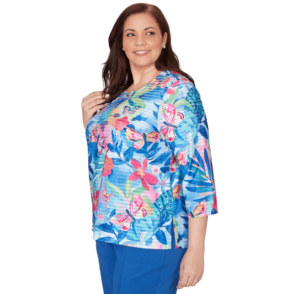 Plus Size Alfred Dunner The Royal Treatment Tropical Blouse
