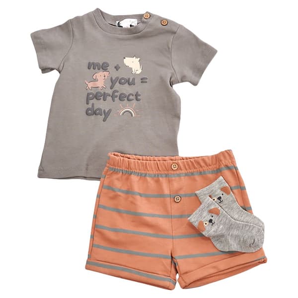 Baby Boy (12-24M) Adley & Hudson(R) Dog Top & Shorts Set W/ Socks - image 