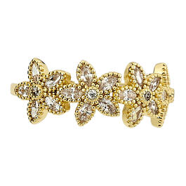 Ashley Cooper&#40;tm&#41; Gold Flower Wrap Band Ring w/ CZ Pave