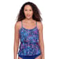 Womens American Beach Sparks Frenzy Triple Tier Tankini - image 1