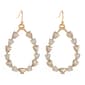 Roman Gold-Tone Open Pear Clear Glass Dangle Earrings - image 1