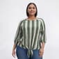 Plus Size Preswick & Moore® 3/4 Sleeve Tie Front Stripe Blouse - image 3