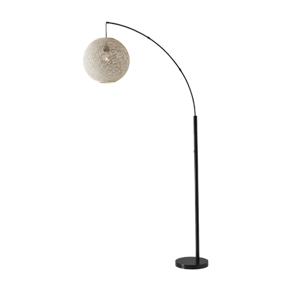 HomeRoots 77 Antiqued Bronze Arched Floor Lamp With Groovy Beig