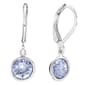 Athra Silver Plated & Purple Crystal Bezel Drop Earrings - image 1