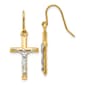 Gold Classics(tm) 14kt. Two-Tone Crucifix Stud Earrings - image 1
