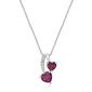 Gemminded Sterling Silver 5mm Double Heart Ruby/Diamond Pendant - image 1