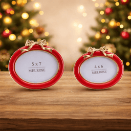 Melrose Red Oval Bow Photo Frames - Set of 2