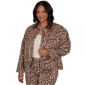Plus Size Ruby Rd. Game of Luxe Leopard Denim Jacket - image 3