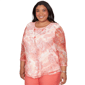 Plus Size Alfred Dunner Resort Living Tie Dye Floral Blouse - image 3