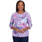 Plus Size Alfred Dunner Lavender Fields Knot Neck Watercolor Tee - image 1