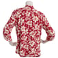Womens Emily Daniels 3/4 Sleeve Floral 2 Pocket Henley Blouse - image 3