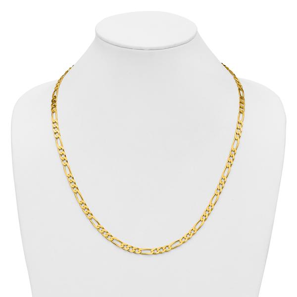 Gold Plated over Sterling Silver Square Figaro Chain Necklace