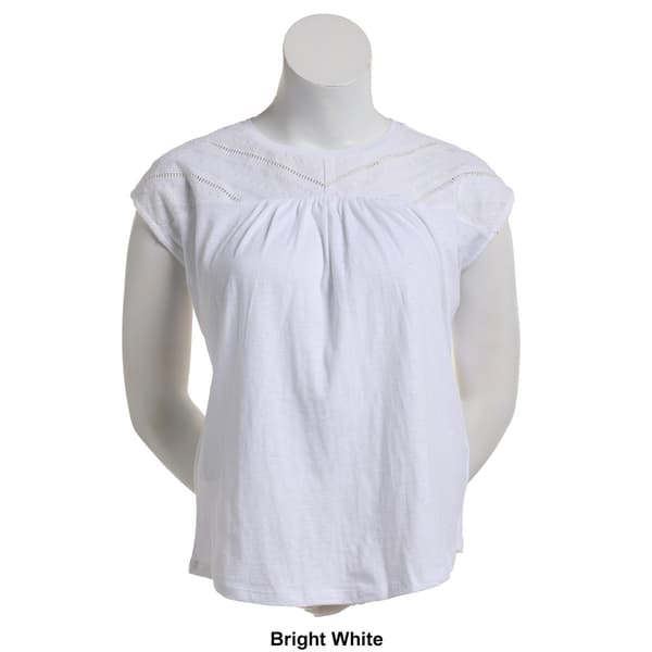 Womens Preswick & Moore&#174; Embroidered Yoke Tee