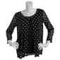 Womens Notations 3/4 Sleeve Dots Mesh 2Fer Blouse - image 1