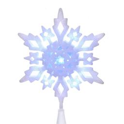 Kurt Adler 10in Cool White LED Glitter Snowflake Treetop
