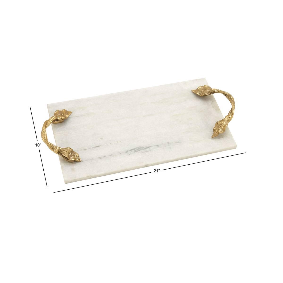 9th & Pike® Natural White Marble Serving Tray