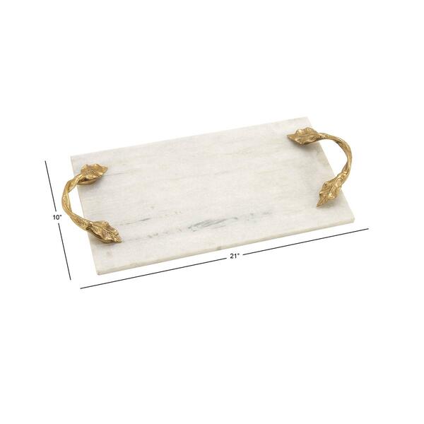 9th & Pike&#174; Natural White Marble Serving Tray