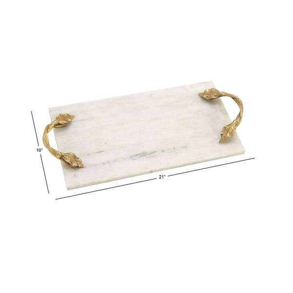9th & Pike&#174; Natural White Marble Serving Tray