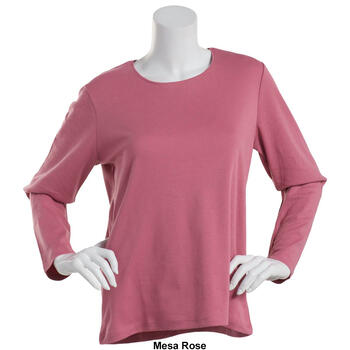 Womens Hasting & Smith Long Sleeve Solid Crew Neck Tee - Boscov's