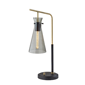 HomeRoots 24in. Black & Gold Metal Desk Lamp with Cone Shade - image 1