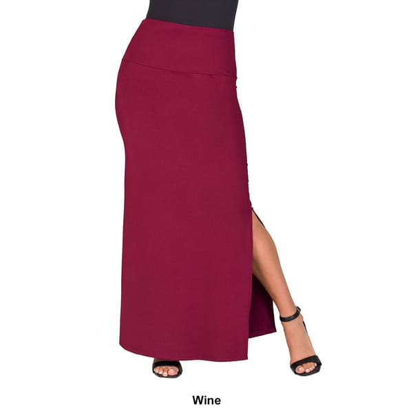 Womens 24/7 Comfort Apparel Versatile Side Waist Maxi Skirt