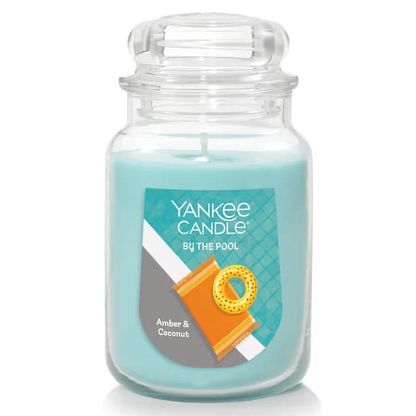 Yankee Candle 22oz By The Pool - Amber & Coconut Jar Candle - image 